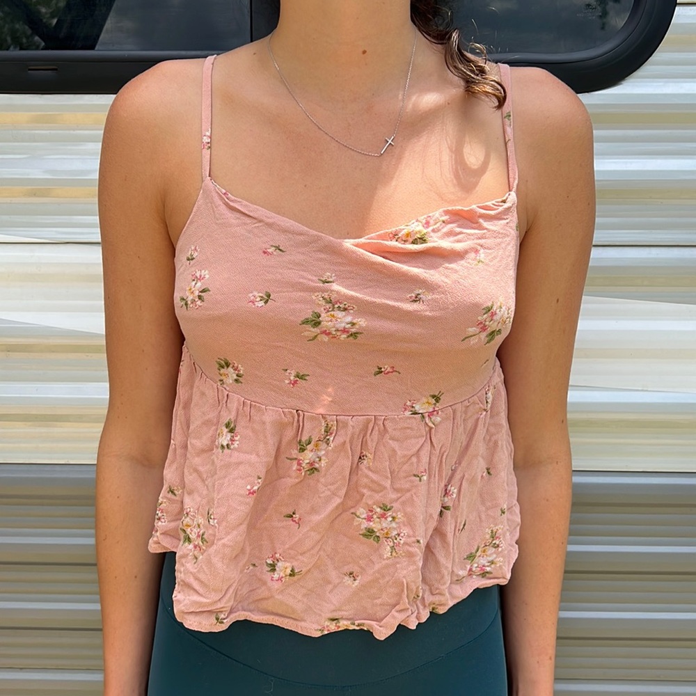 American Eagle outfitters peach floral tank